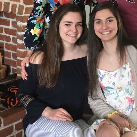 Loft Off the Shoulder Navy Top - Picture 3 of 6